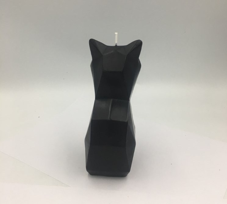 Unique cute spooky funny black animal cat shaped candle skeleton halloween gothic goth horror candle Emo bedroom decor