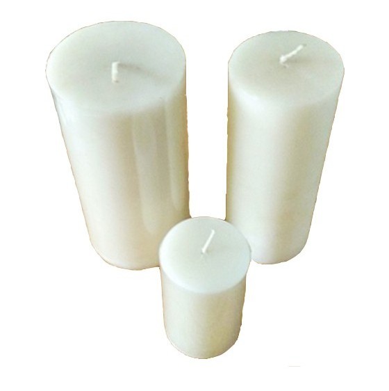 3x9 inch large white church pillar candle