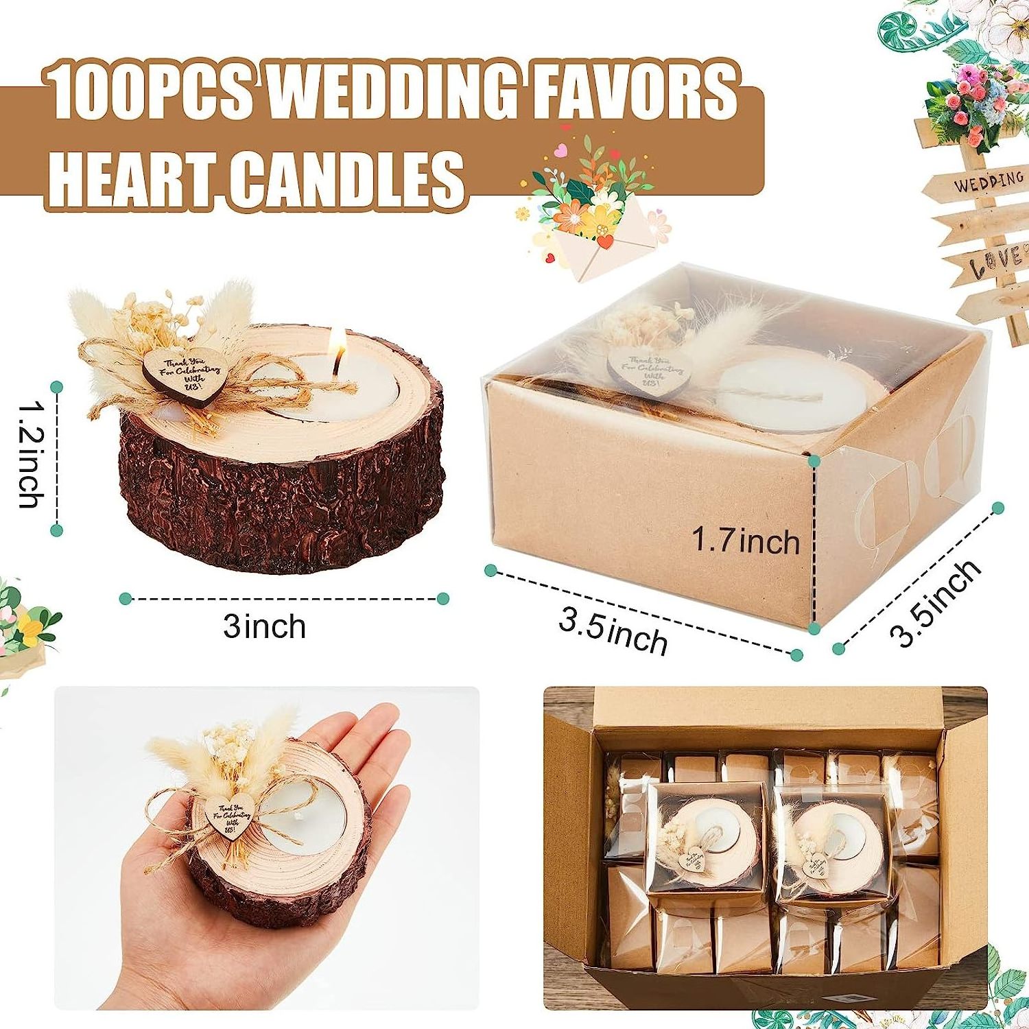 wedding favorite gifts diamond shape rustic stand sticks Bride Country decorations DIY wooden tealight candle holder for guests