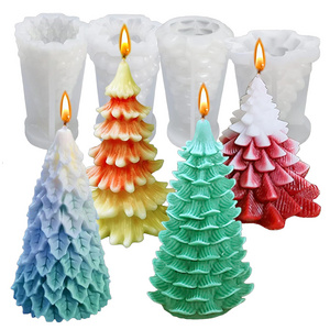 new model style design 2024 product  christmas making tree present moulds 3D blow samta uo resin DIY wax silicone candle mold