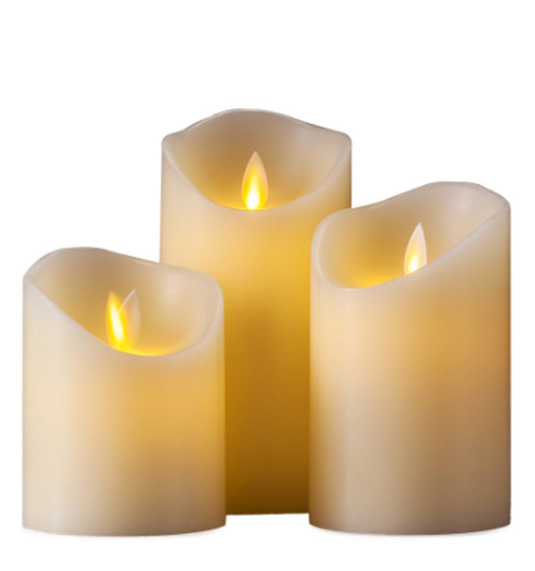 Paraffin Wax Material Handmade Battery Operated Reasonable Price Lighting Led Wax Pillar Candles with Timer