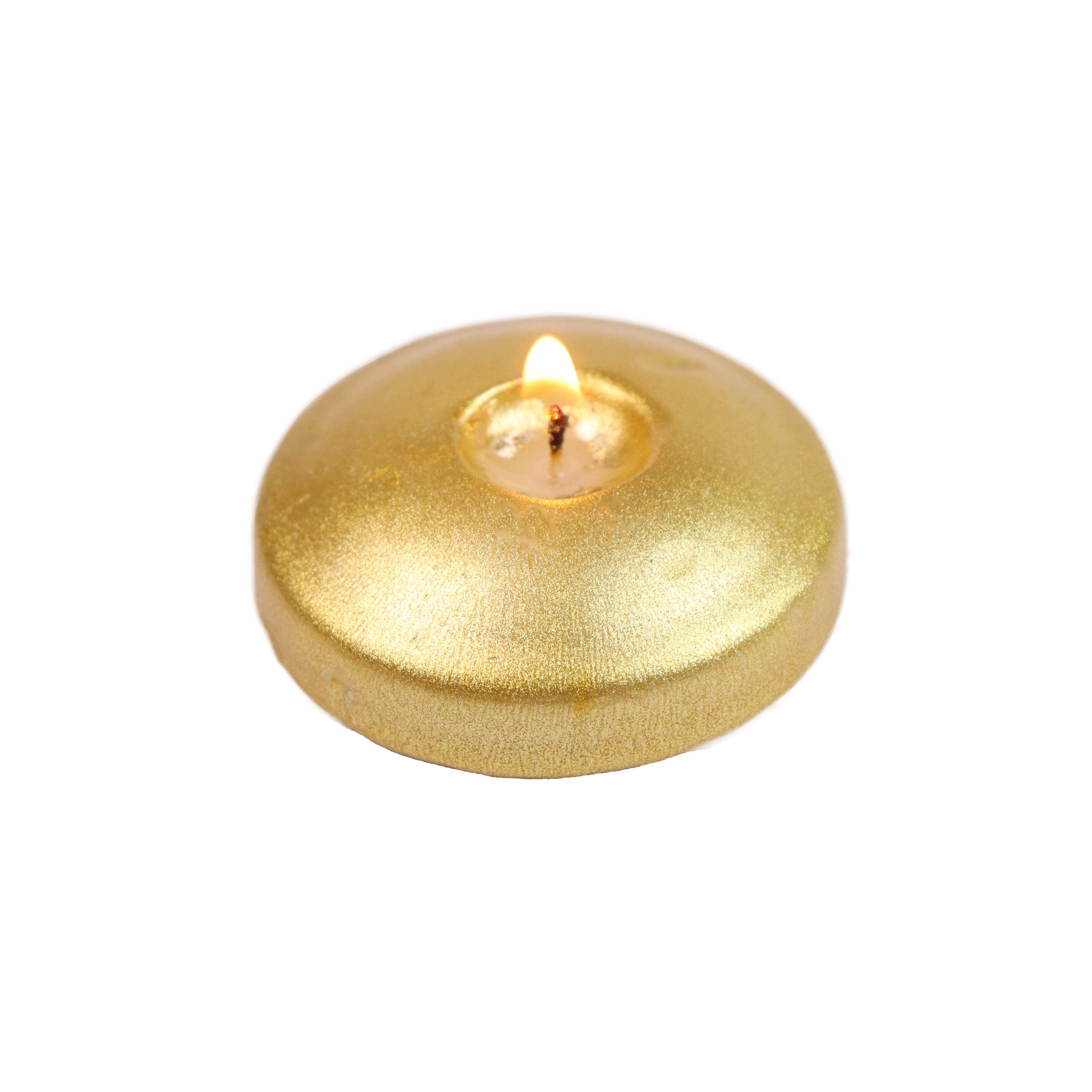 Cheap big size golden decorative water activated floating tealight candle