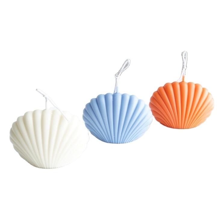 Wholesale Customized Soy Wax Label Logo Shell Shape Scented Sea Shell Candle