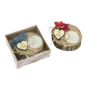 2024 Personalize bulk rustic wooden tealight candle wedding favors gifts for guests souvenirs unique set