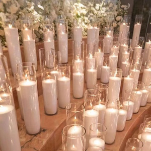 Wholesale Natural Sand wax candles Pearled Candle Colored Scented Granulated Pearl Sand Wax Pillar Candles in Glass Jar Wedding