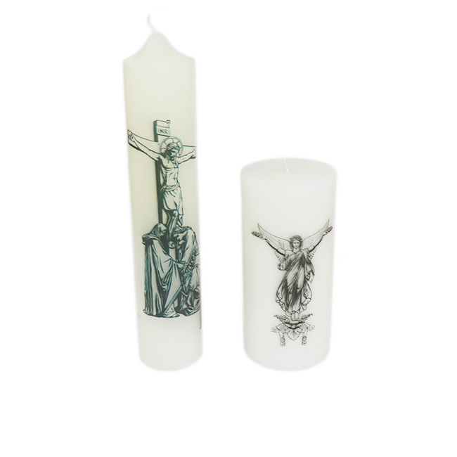 Costom logo san judas tadeo orthodox funeral/ cathedral/religious christian products votive candles,church candle white