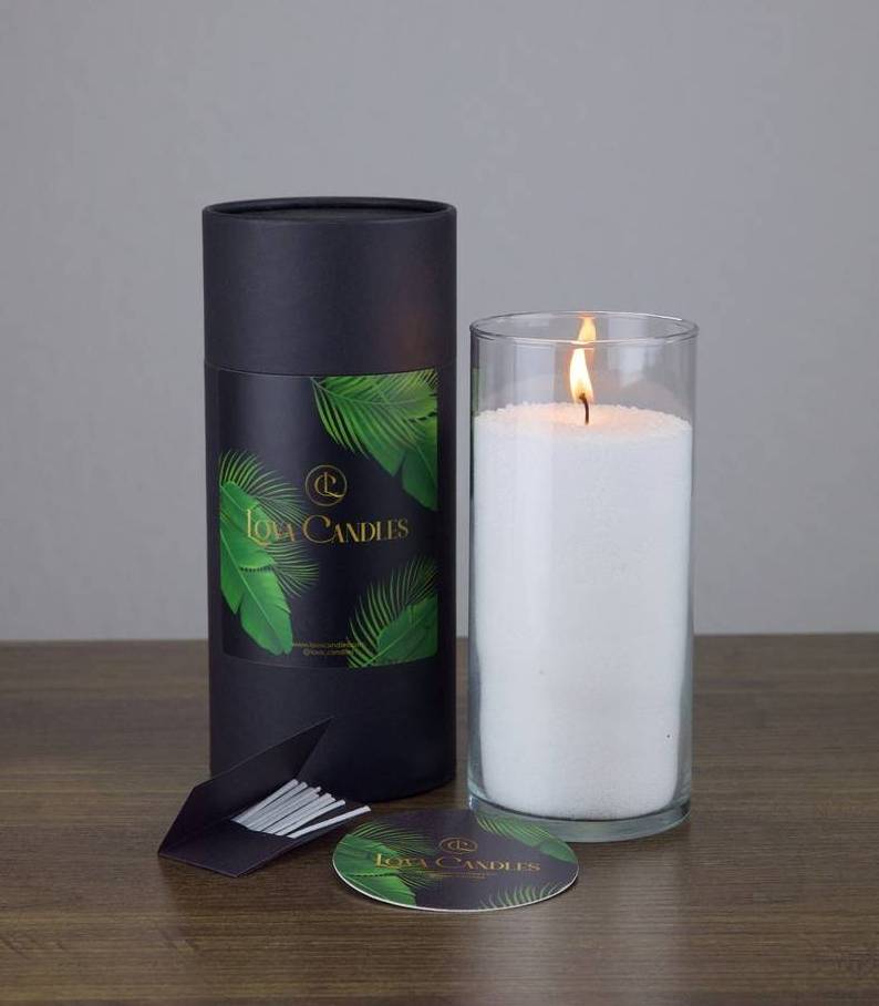 Sustainable Sourced Novelty White Granulated Floating Pearl Candle Sand Black Soya Candle Palm Sand Wax with Gift Box