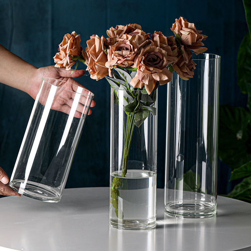 Hurricane Candle Holder Clear Glass Cylinder candle Vase Home Decor cylinder vases for weddings