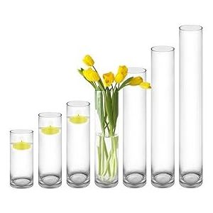 2024 new product 80cm tall round glass cylinder crystal floor candle holder flower vase for wedding event centerpiece decoration