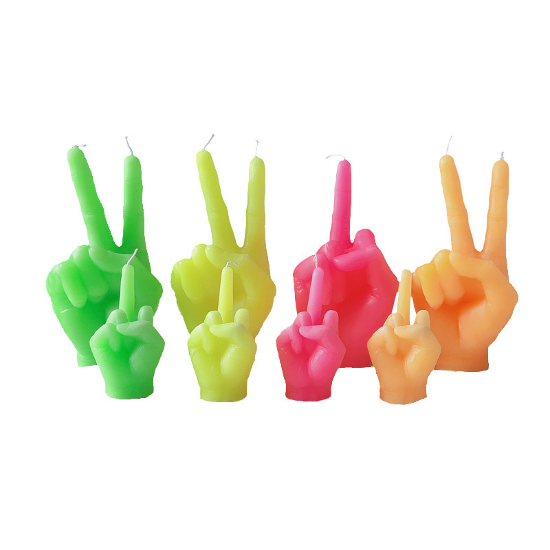 2022 DIY 3D Hand Made Scented Silicone Hand Shaped Middle Finger Candle