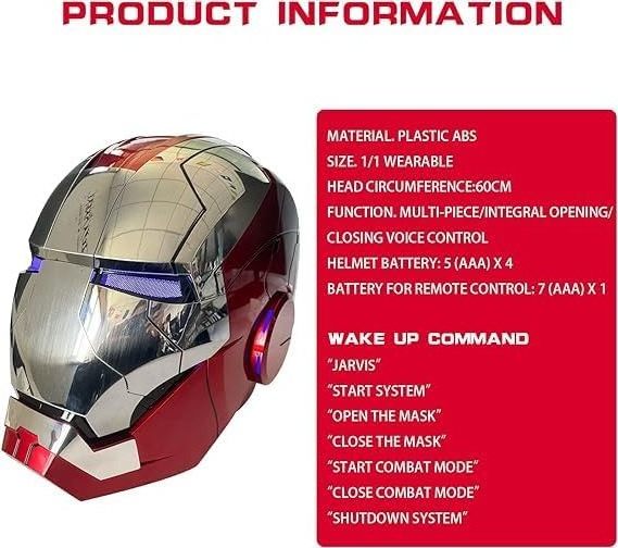 3D wearable Electronic welding motorcycle 1:1 voice remote control mk5 ironman helmet for game Movie Characters