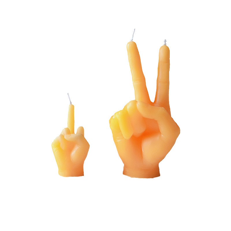 2022 DIY 3D Hand Made Scented Silicone Hand Shaped Middle Finger Candle