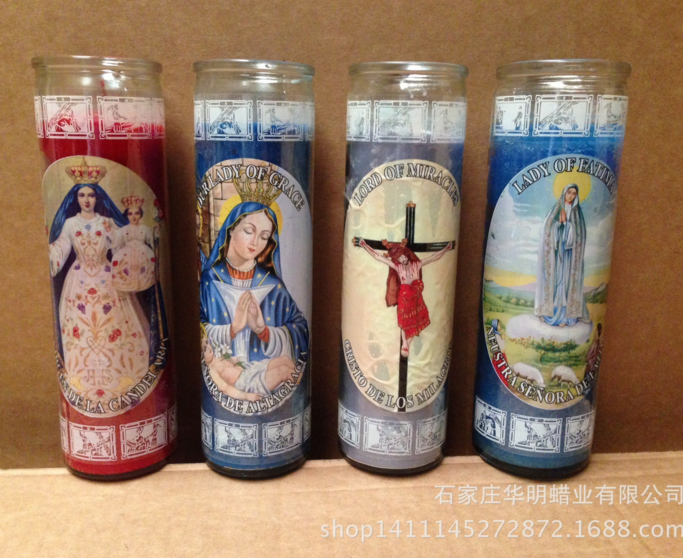 vela wholesale hispanic mexican glass jar scented religious candles