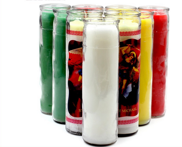 7 days glass jar catholic religious prayer candle