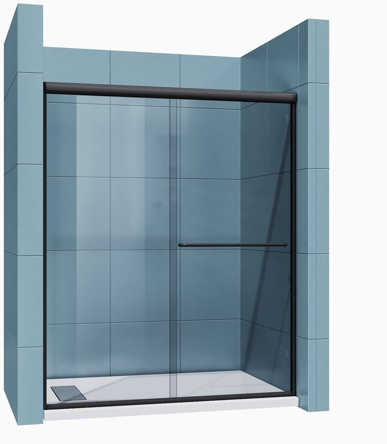 Bathroom Bath Aluminium Profiles Shower Wc Cabin Tempered Glass Transparent Room Framed Sliding Shower Doors