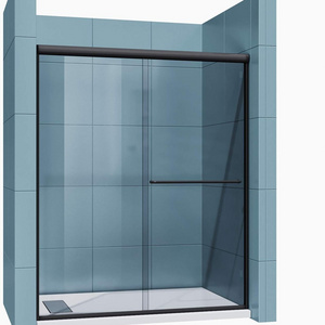 Bathroom Bath Aluminium Profiles Shower Wc Cabin Tempered Glass Transparent Room Framed Sliding Shower Doors