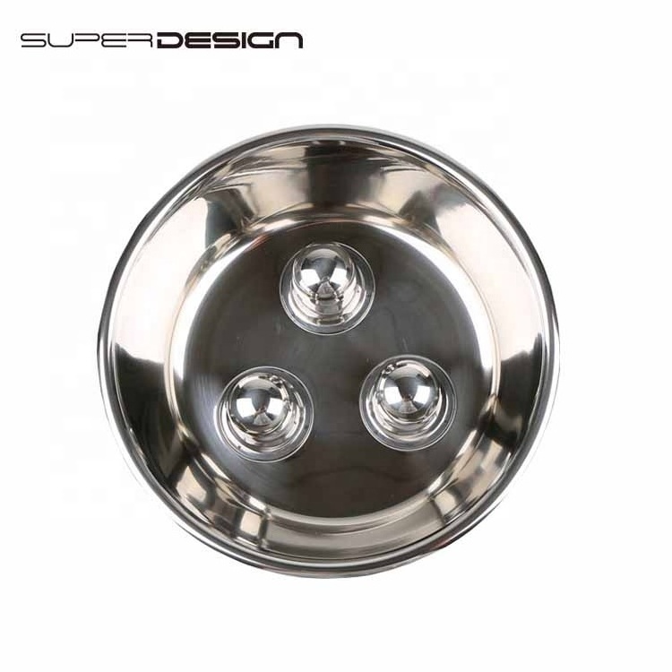 4 Size Good Quality Safe Glossy 316 Steel Bowl Food Grade Stainless Steel With Slow Dog Feeder Bowl