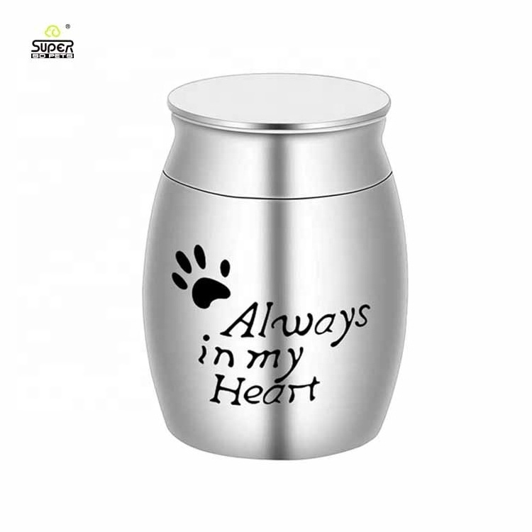 Metal Silver Stainless steel Dogs Cats Small Pet Bone Ash Storage Urns Funeral Animal Urn Custom Engravable Pet Urns