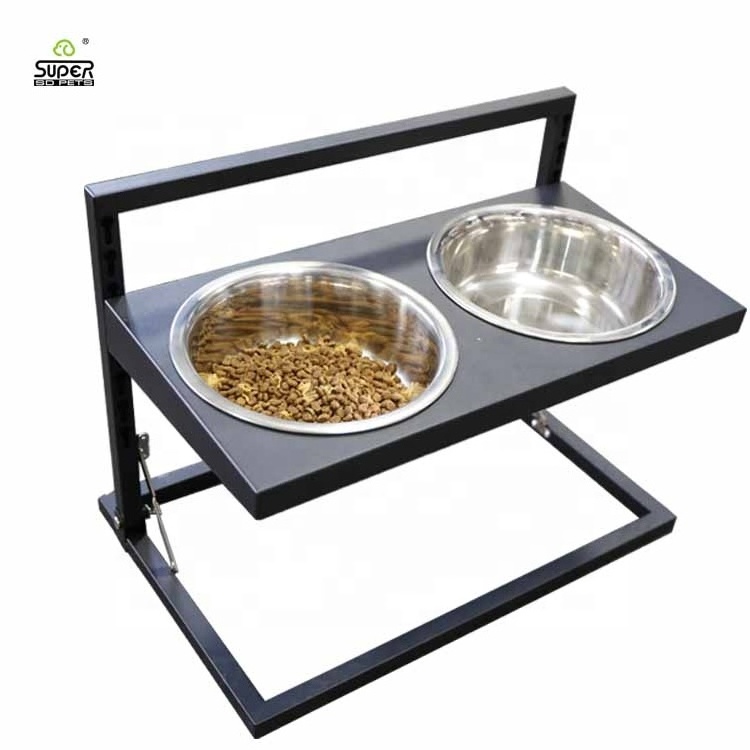 New Dog Products 2023 Dog Bowls Luxury Raised Dog Feeder Adjustable Metal Stand Elevated with Stainless Steel Pets Bowl