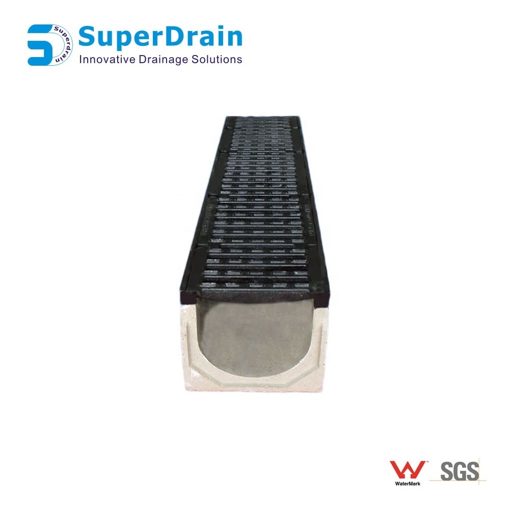 Polymer Concrete Drainage Channel with Ductile Iron Grating