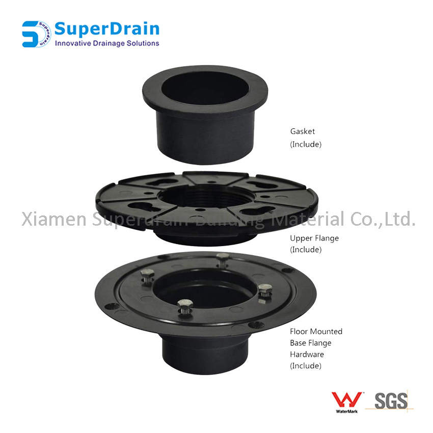 China Supplier Customized ABS Plastic American Drain Base for Floor Drain Channel with Trap