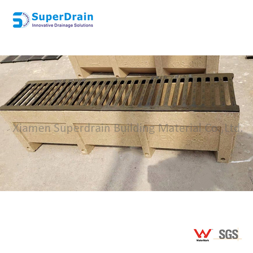 Factory Manufacture Drain Polymer Concrete Channel Construction Water Drainage Channel HDPE Galvanized Cast Iron