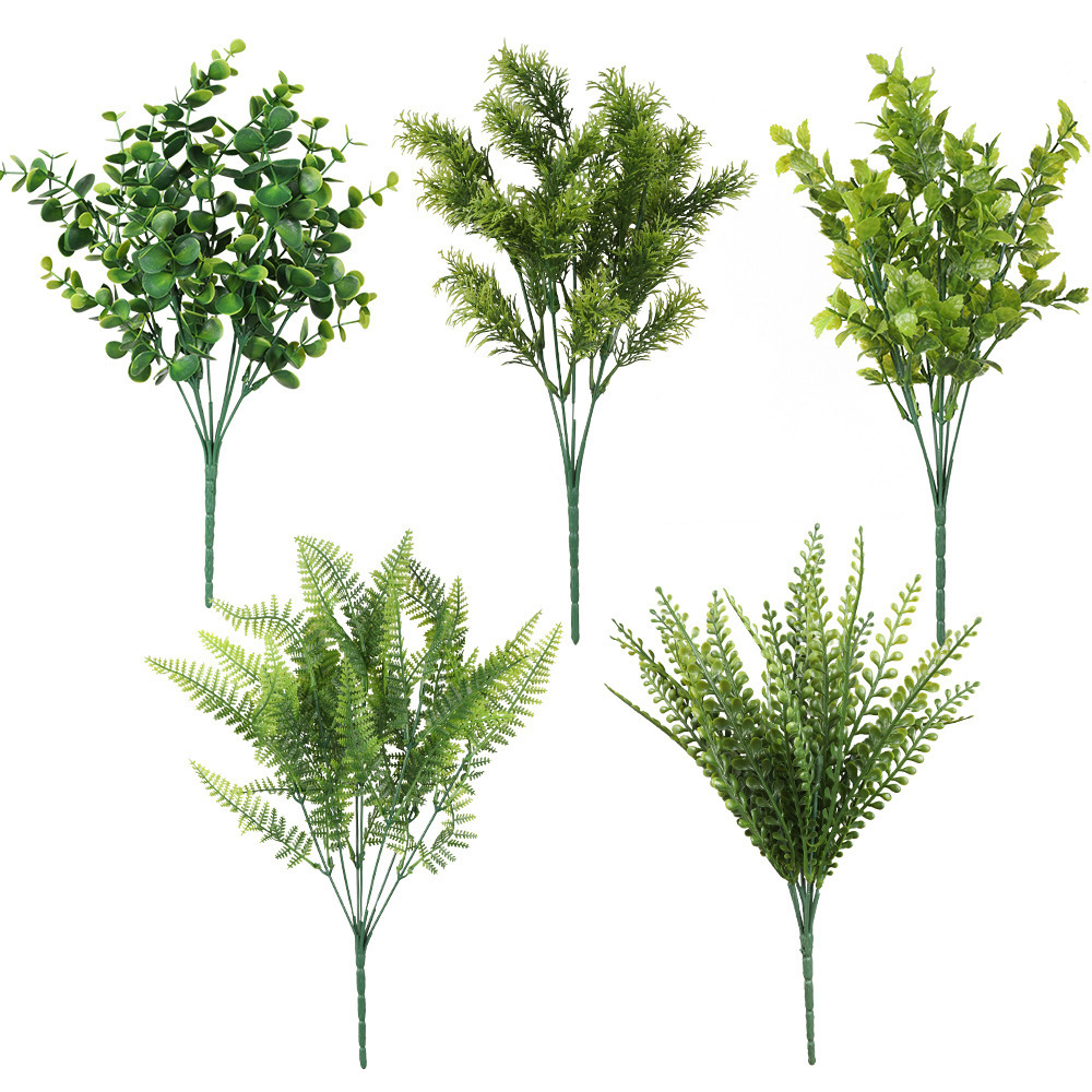 Artificial Plant Plastic Green Plants Simulation Plastic Grass Bunch Plastic Persian Leaves Spring grass