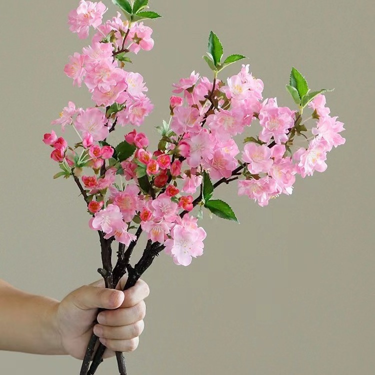 Nordic Simulation Soft Self-Styling Artificial Flowers Dead Branches Cherry Blossom Home Living Room Wedding Decoration Peach