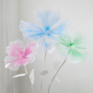 Wholesale Real Touch Large Tall Wedding Decorations Romantic Giant Silk Flower Stand Set Artificial Standing Giant Flower