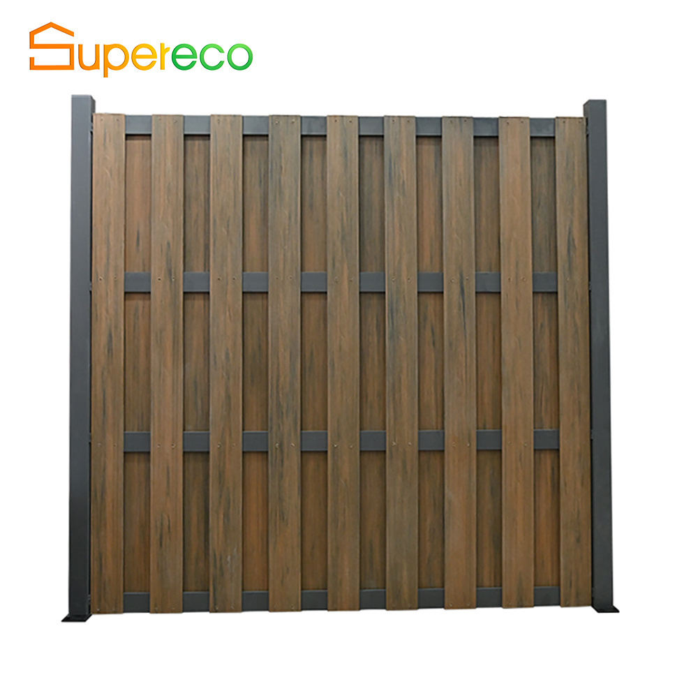 Wood Plastic Composite Wpc Fence With Aluminum Pole