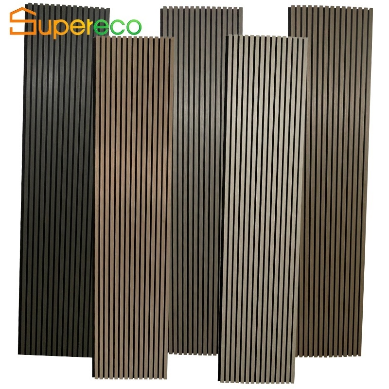 Supereco 4x8 wooden acoustic 3d art decor wood paneling interior wood design ps slat wall panel and ceiling panel