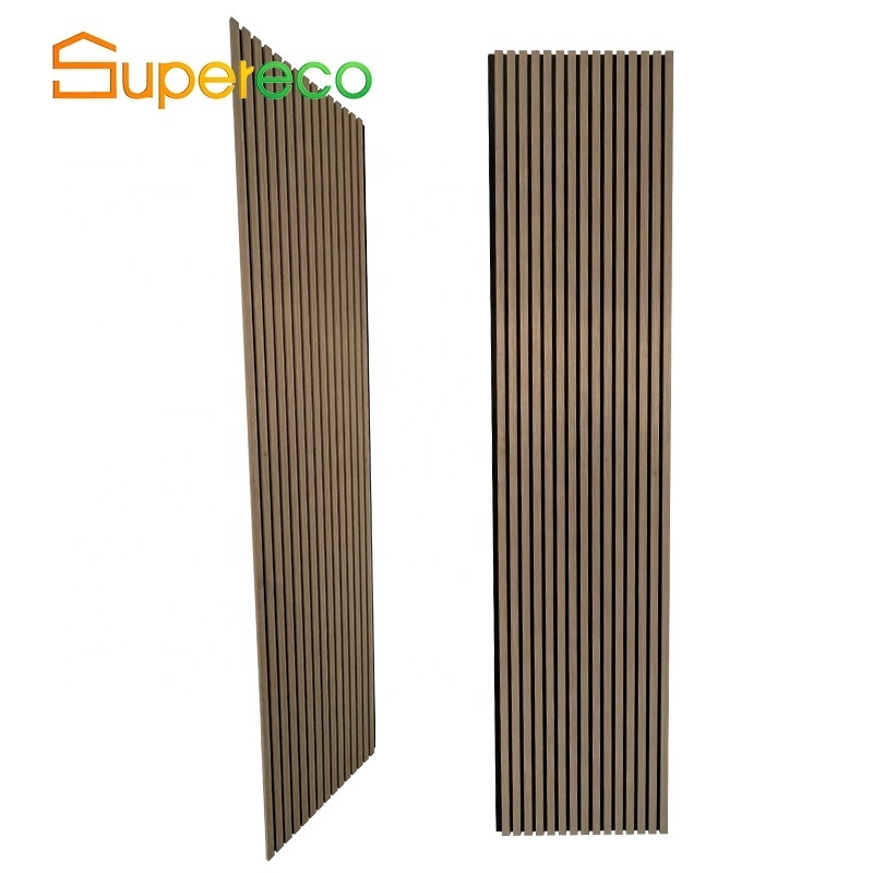 Polyester Fiber Pet 3D Akustik Natural Oak High Density Fluted Wall Hot Wooden Polyester Slat Acoustic Meeting Room Panels