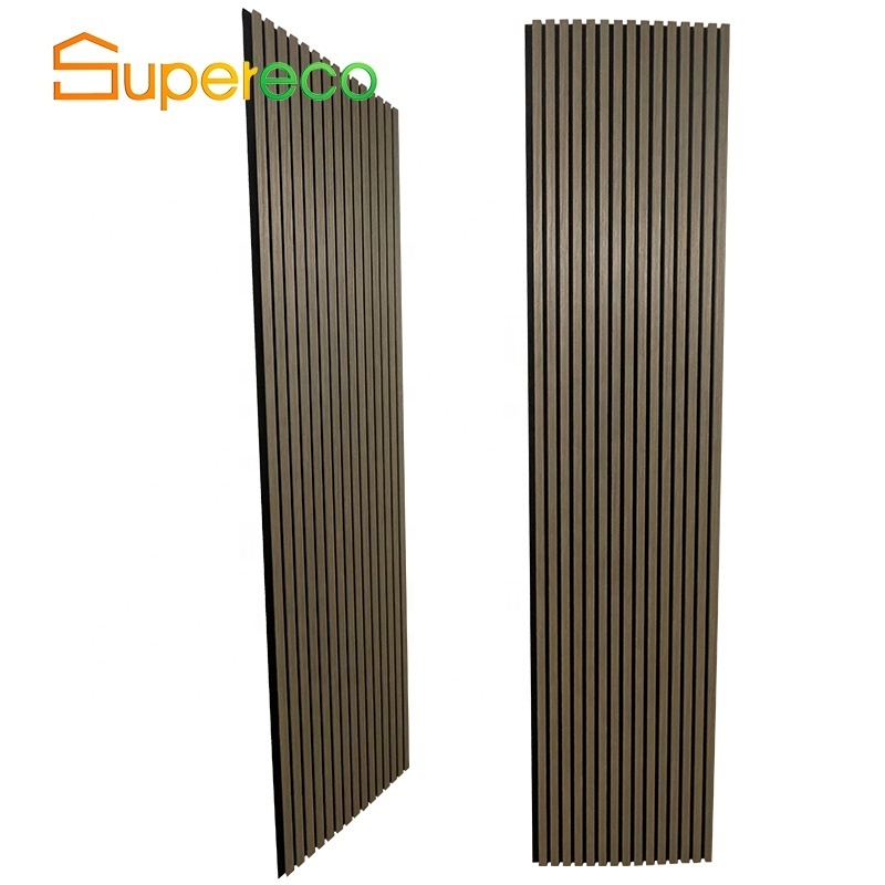 Polyester Fiber Pet 3D Akustik Natural Oak High Density Fluted Wall Hot Wooden Polyester Slat Acoustic Meeting Room Panels