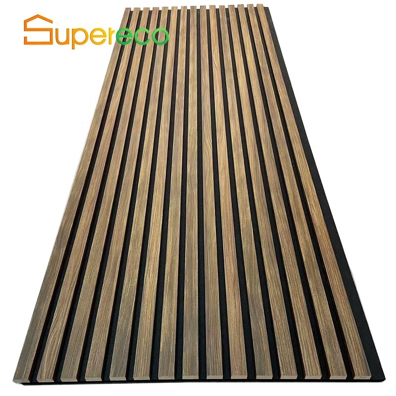 Polyester Fiber Pet 3D Akustik Natural Oak High Density Fluted Wall Hot Wooden Polyester Slat Acoustic Meeting Room Panels