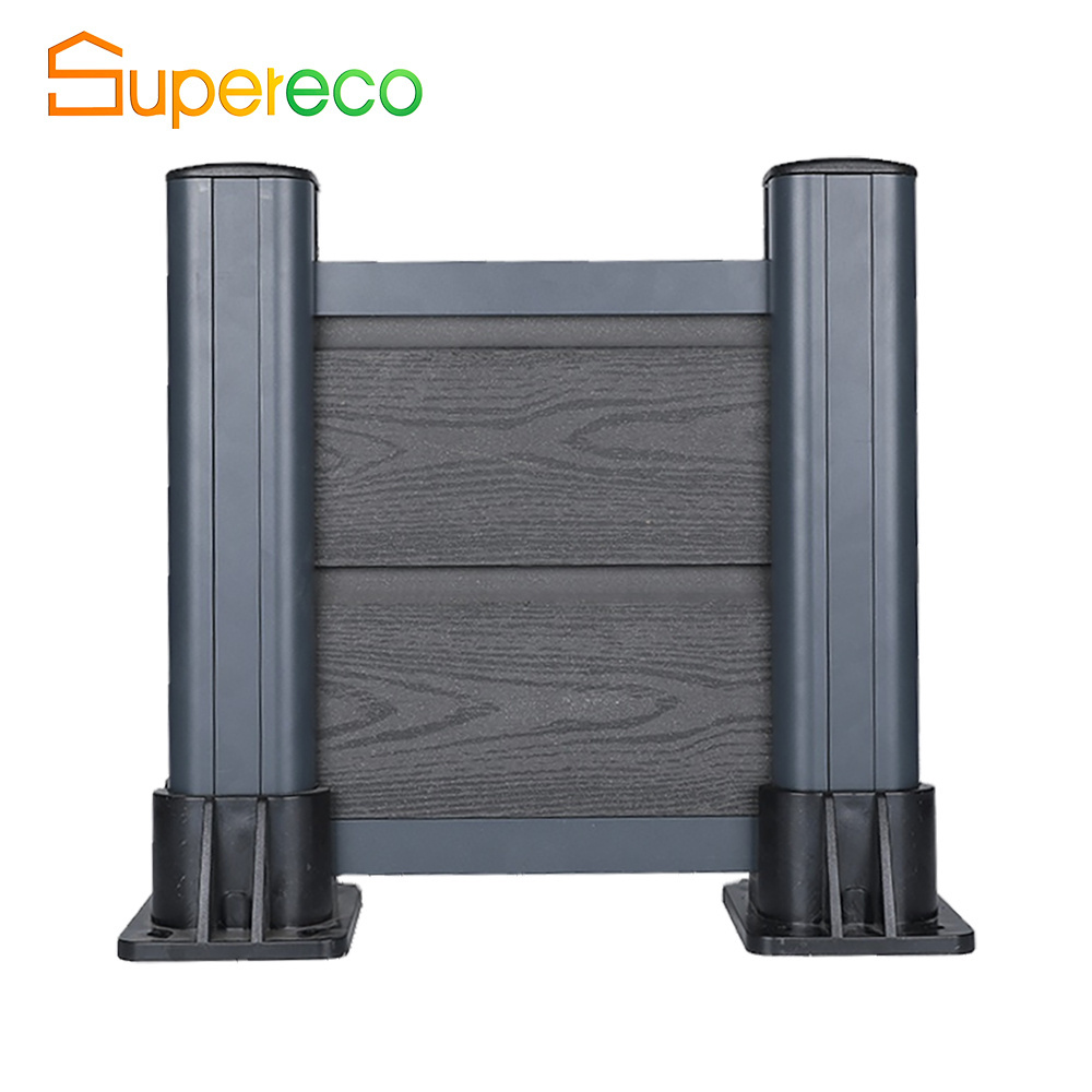 Wood Plastic Composite Wpc Fence With Aluminum Pole