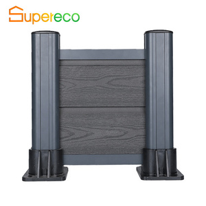 Wood Plastic Composite Wpc Fence With Aluminum Pole