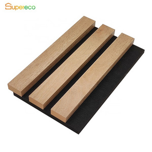 Supereco akupanels acoustic wood panels sound proof custom perforated fabric fiberglass cheap black timber acoustic wall panel