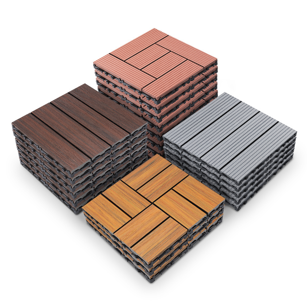 Waterproof Pavement Floor Outdoor Patio Garden Terrace Tiles Wood Composite Interlocking Decking Tile