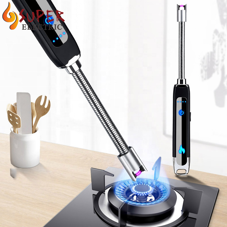 Round Charging Creative USB Electronic Lighter Usb Electric Arc Lighter Metal lighter For Kitchen Candle