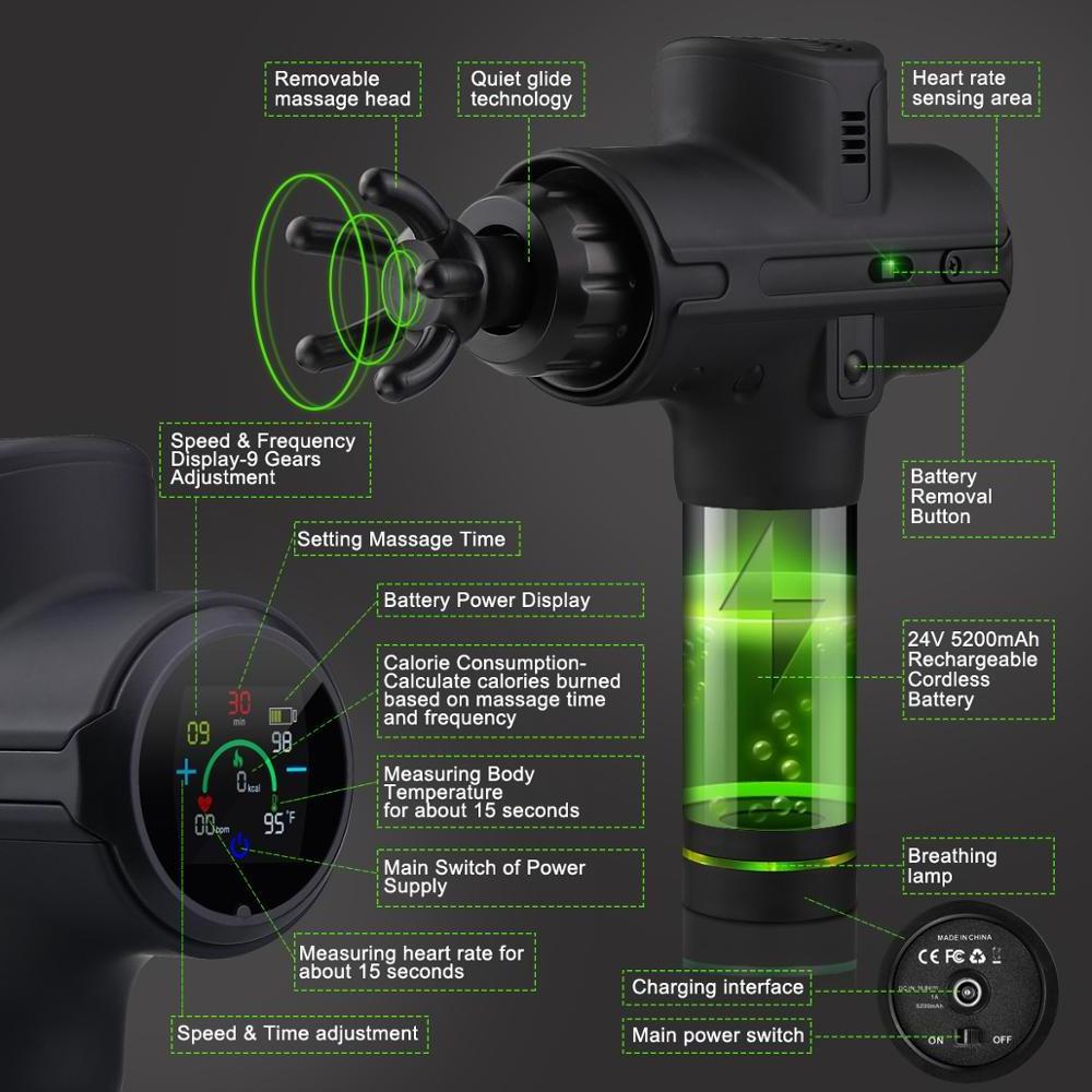 2023 Hot selling Professional Percussion Massage Gun with large battery capacity Handheld Deep Muscle Massager
