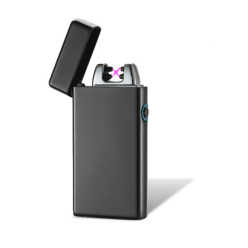 Custom Branded Cigerate Lighter 2021 Rechargeable Windproof Electric Usb Lighter With Led light For Men Women