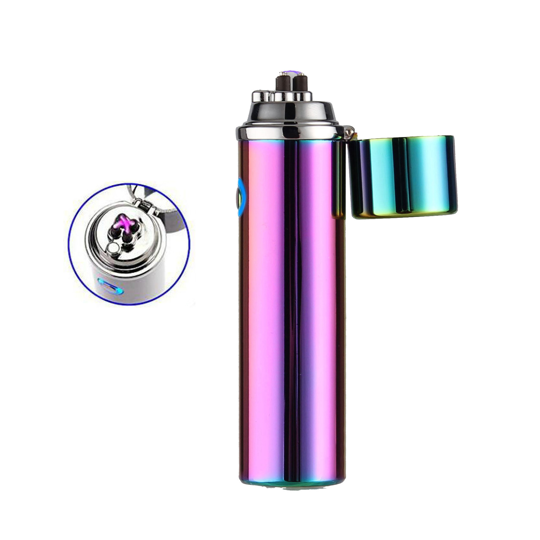 Double Arc Plasma Beam USB Cigarette Cylinder Imports Lighters Windproof Metal Pipe Lighter Elegant Lighter