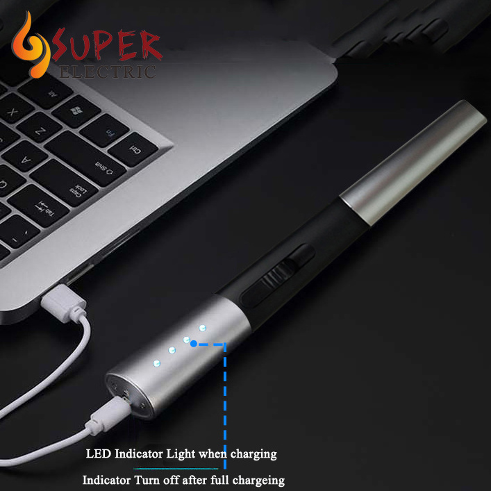 Wholesale Custom BBQ Candle Lighter USB Rechargeable Electric Plasma Lighter Windproof Flameless Long Arc Lighters