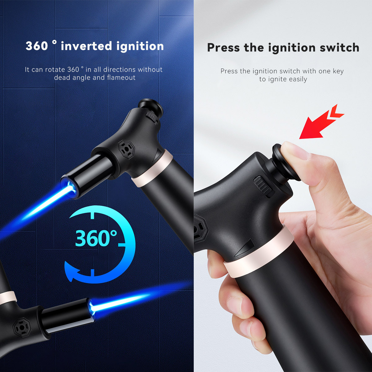 Camping Accessories Torch Lights Jet Flame Lighters Gas Refillable Windproof Butane Torch Cigar Lighter