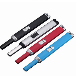 Electric Barbecue Long Slim Rechargeable Usb Candle Wind Proof Kitchen BBQ Lighter Ciggeratte Lighter