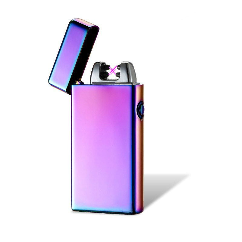 Custom Branded Cigerate Lighter 2021 Rechargeable Windproof Electric Usb Lighter With Led light For Men Women