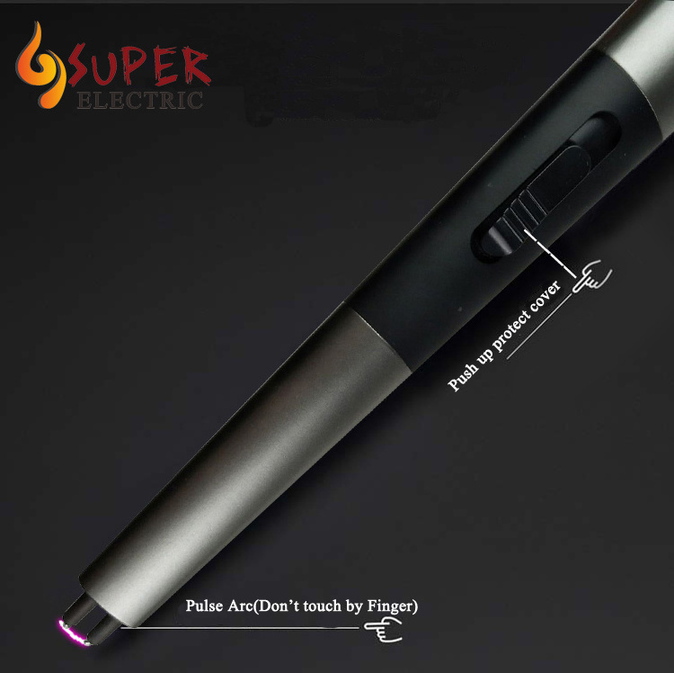 Wholesale Custom BBQ Candle Lighter USB Rechargeable Electric Plasma Lighter Windproof Flameless Long Arc Lighters