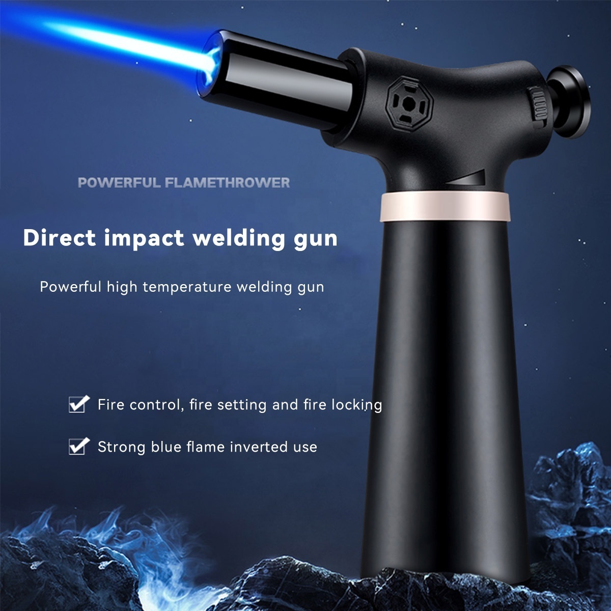 Outdoor BBQ Lighters Windproof Refillable Jet Torch Lighter Gas Flame Start Tool for Baking Barbecue Kitchen Lighter no Gas