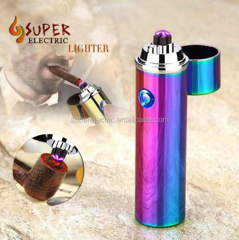 Double Arc Plasma Beam USB Cigarette Cylinder Imports Lighters Windproof Metal Pipe Lighter Elegant Lighter