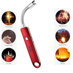 280mAh High Battery Capacity Electric Candle Lighter With Rechargeable Flameless Arc Lighter/ USB Windproof  Neck Long Lighter